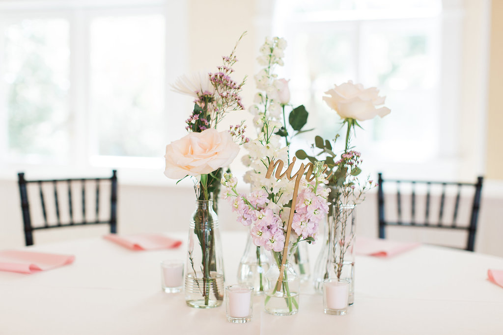 wedding floral arrangement photo by Apt. B Photography