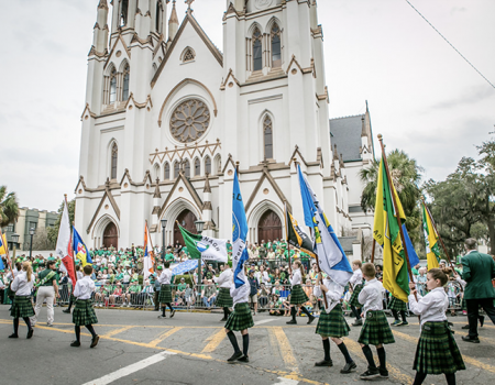 Savannah St. Patrick's Day Parade in Historic Downtown